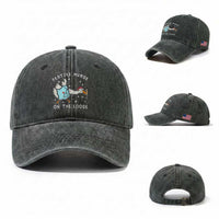 Funny ER Nurse Goose Christmas Washed Cotton Baseball Cap Festive Nurses On The Loose