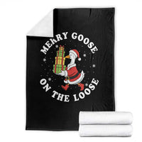 Festive Goose on The Loose Throw Blanket Funny Goose Christmas Meme - Wonder Print Shop