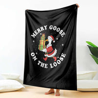 Festive Goose on The Loose Throw Blanket Funny Goose Christmas Meme - Wonder Print Shop
