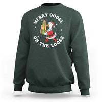 Festive Goose on The Loose Sweatshirt Funny Goose Christmas Meme - Wonder Print Shop