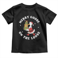Festive Goose on The Loose Toddler T Shirt Funny Goose Christmas Meme - Wonder Print Shop