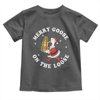 Festive Goose on The Loose Toddler T Shirt Funny Goose Christmas Meme - Wonder Print Shop