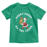 Festive Goose on The Loose Toddler T Shirt Funny Goose Christmas Meme - Wonder Print Shop