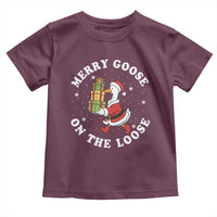 Festive Goose on The Loose Toddler T Shirt Funny Goose Christmas Meme - Wonder Print Shop
