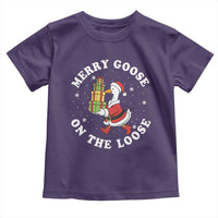Festive Goose on The Loose Toddler T Shirt Funny Goose Christmas Meme - Wonder Print Shop