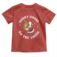 Festive Goose on The Loose Toddler T Shirt Funny Goose Christmas Meme - Wonder Print Shop