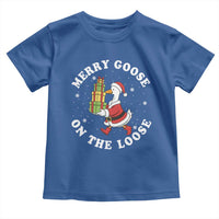 Festive Goose on The Loose Toddler T Shirt Funny Goose Christmas Meme - Wonder Print Shop