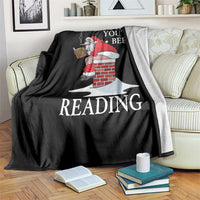Funny Bookish Christmas Throw Blanket He Sees What You Have Been Reading - Wonder Print Shop