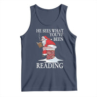 Funny Bookish Christmas Tank Top He Sees What You Have Been Reading - Wonder Print Shop
