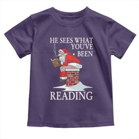 Funny Bookish Christmas Toddler T Shirt He Sees What You Have Been Reading - Wonder Print Shop