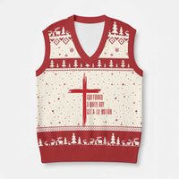 God Forbid A White Boy Get A Lil Motion V-Neck Knit Sweater Vest Funny Christian Quote Meme - Wonder Print Shop