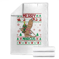 Marcus The Worm Robert Meme Christmas Throw Blanket Funny Brain Rot Xmas - Wonder Print Shop