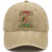 Marcus The Worm Robert Meme Christmas Washed Cotton Baseball Cap Funny Brain Rot Xmas