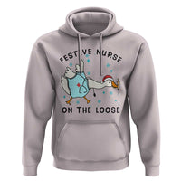 Funny Goose Nurse Christmas Hoodie Festive Nurses On The Loose - Wonder Print Shop