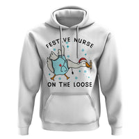 Funny Goose Nurse Christmas Hoodie Festive Nurses On The Loose - Wonder Print Shop