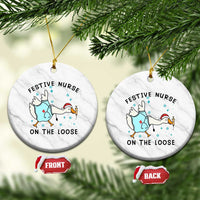 Funny Goose Nurse Christmas Ceramic Ornament Festive Nurses On The Loose - Wonder Print Shop