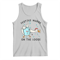 Funny Goose Nurse Christmas Tank Top Festive Nurses On The Loose - Wonder Print Shop