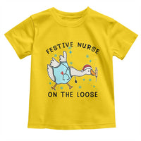 Funny Goose Nurse Christmas Toddler T Shirt Festive Nurses On The Loose - Wonder Print Shop