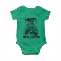 Funny Groundhog Eating Pizza Baby Onesie Snacks Make Me Nicer