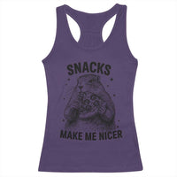 Funny Groundhog Eating Pizza Racerback Tank Top Snacks Make Me Nicer