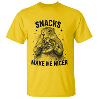 Funny Groundhog Eating Pizza T Shirt Snacks Make Me Nicer