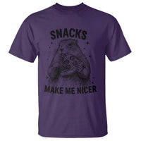 Funny Groundhog Eating Pizza T Shirt Snacks Make Me Nicer