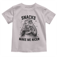 Funny Groundhog Eating Pizza Toddler T Shirt Snacks Make Me Nicer