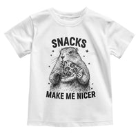 Funny Groundhog Eating Pizza Toddler T Shirt Snacks Make Me Nicer