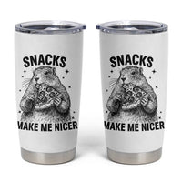 Funny Groundhog Eating Pizza Tumbler Cup Snacks Make Me Nicer
