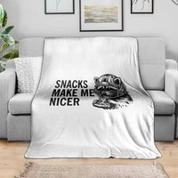 Funny Raccoon Eating Pizza Throw Blanket Snacks Make Me Nicer