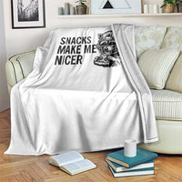 Funny Raccoon Eating Pizza Throw Blanket Snacks Make Me Nicer