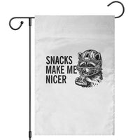 Funny Raccoon Eating Pizza Garden Flag Snacks Make Me Nicer