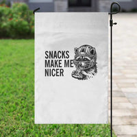 Funny Raccoon Eating Pizza Garden Flag Snacks Make Me Nicer