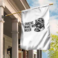 Funny Raccoon Eating Pizza Garden Flag Snacks Make Me Nicer