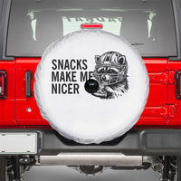 Funny Raccoon Eating Pizza Spare Tire Cover Snacks Make Me Nicer