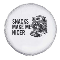 Funny Raccoon Eating Pizza Spare Tire Cover Snacks Make Me Nicer