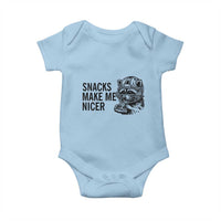 Funny Raccoon Eating Pizza Baby Onesie Snacks Make Me Nicer