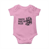 Funny Raccoon Eating Pizza Baby Onesie Snacks Make Me Nicer