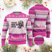 Funny Raccoon Eating Pizza Ugly Christmas Sweater Snacks Make Me Nicer