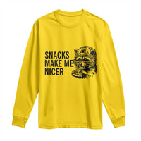 Funny Raccoon Eating Pizza Long Sleeve Shirt Snacks Make Me Nicer