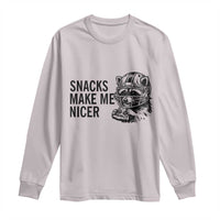 Funny Raccoon Eating Pizza Long Sleeve Shirt Snacks Make Me Nicer
