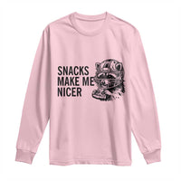 Funny Raccoon Eating Pizza Long Sleeve Shirt Snacks Make Me Nicer