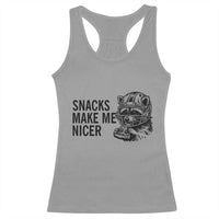 Funny Raccoon Eating Pizza Racerback Tank Top Snacks Make Me Nicer
