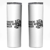 Funny Raccoon Eating Pizza Skinny Tumbler Snacks Make Me Nicer