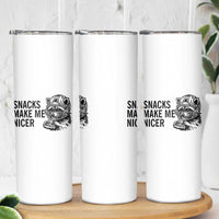 Funny Raccoon Eating Pizza Skinny Tumbler Snacks Make Me Nicer