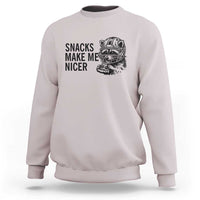 Funny Raccoon Eating Pizza Sweatshirt Snacks Make Me Nicer