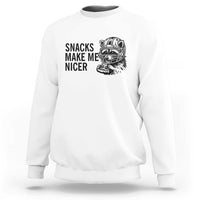 Funny Raccoon Eating Pizza Sweatshirt Snacks Make Me Nicer