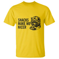Funny Raccoon Eating Pizza T Shirt Snacks Make Me Nicer