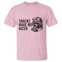 Funny Raccoon Eating Pizza T Shirt Snacks Make Me Nicer