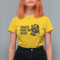 Funny Raccoon Eating Pizza T Shirt For Women Snacks Make Me Nicer
